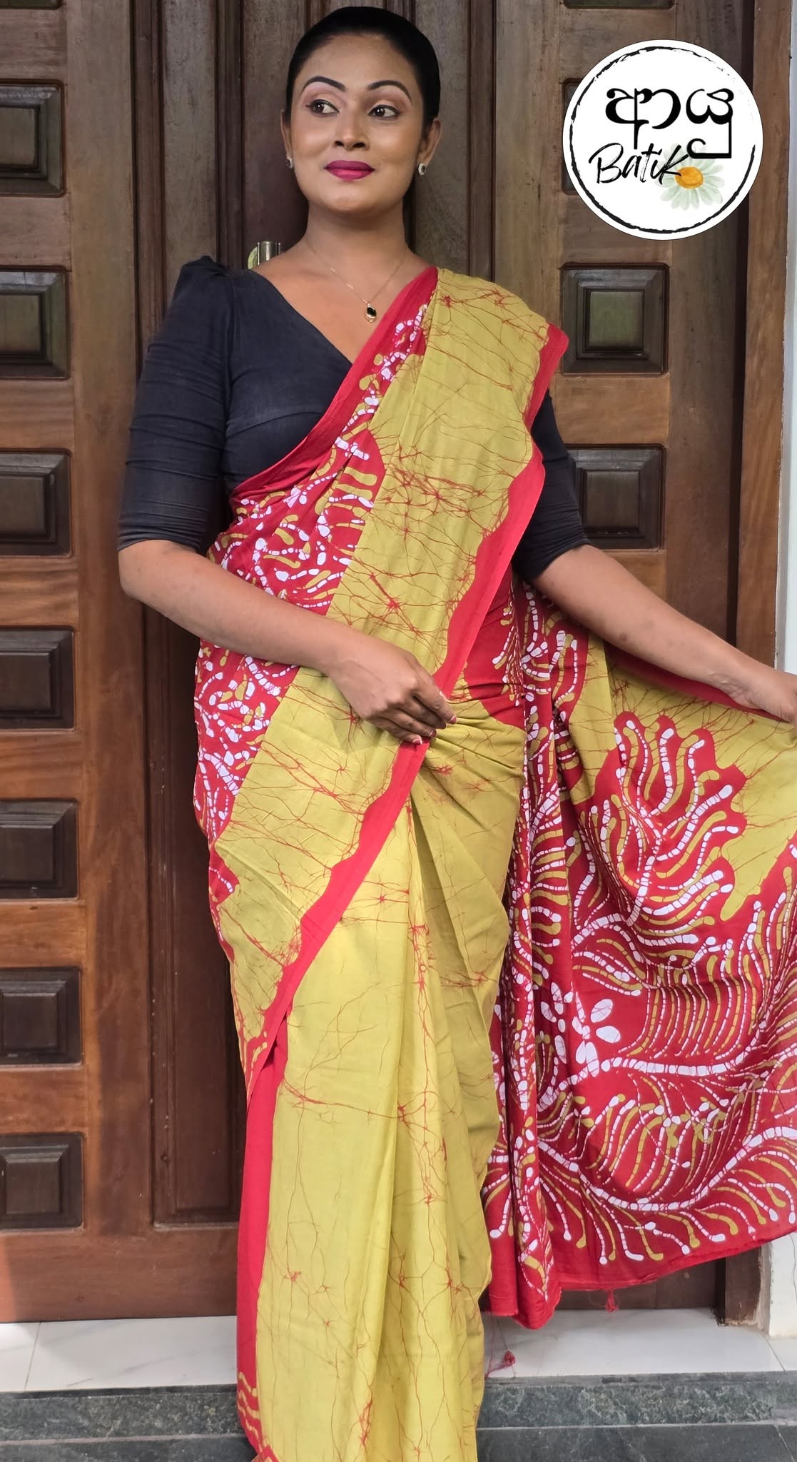 Golden Robes Batik Saree
