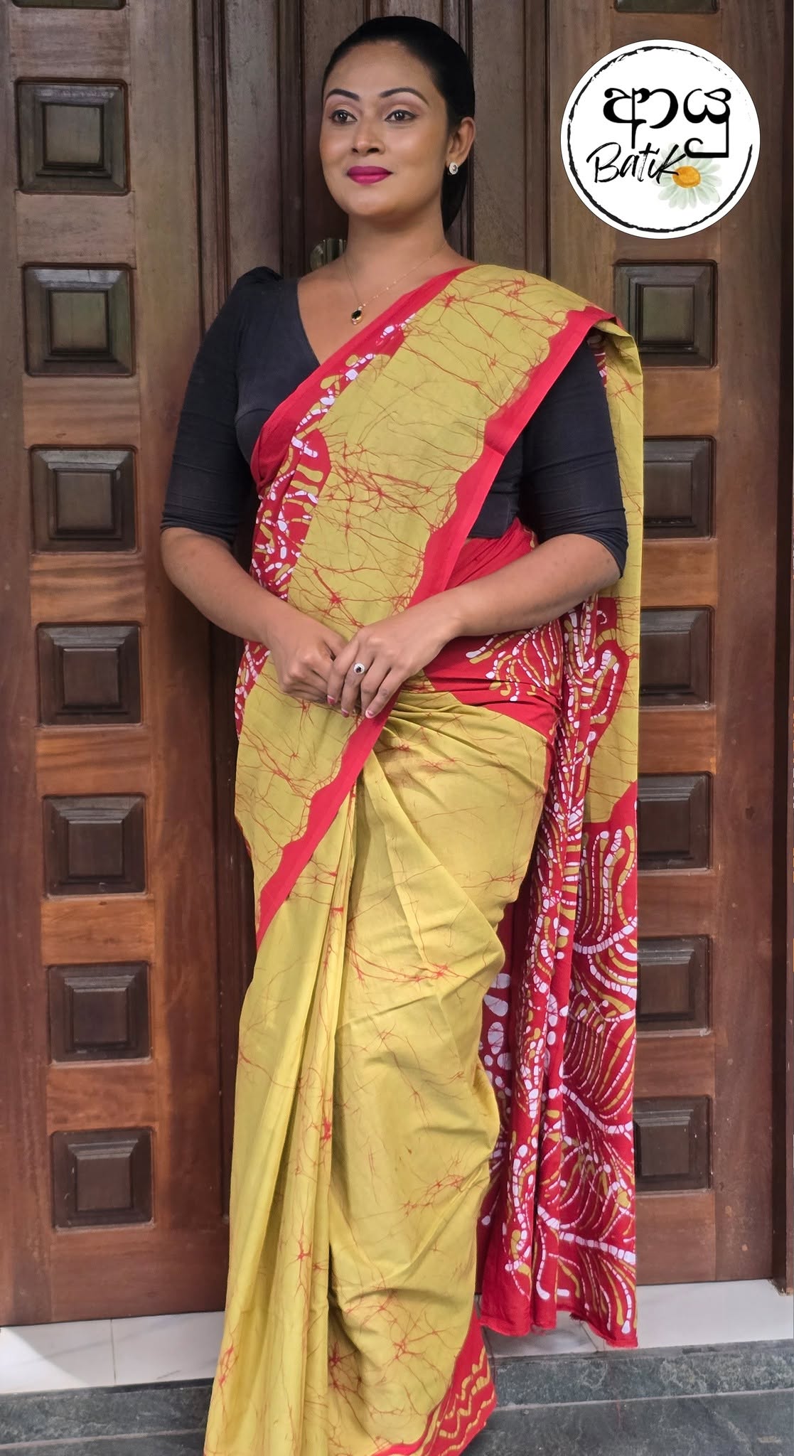 Golden Robes Batik Saree - Image 2