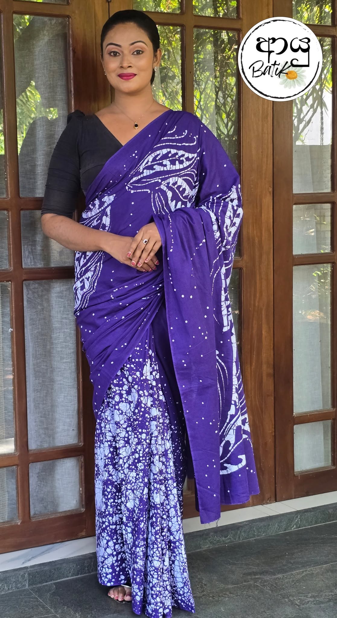 Blue Lily Batik Saree