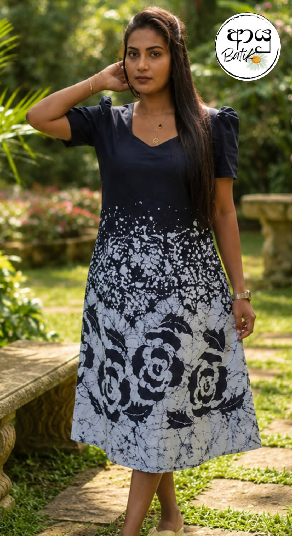 Blue and White Dress