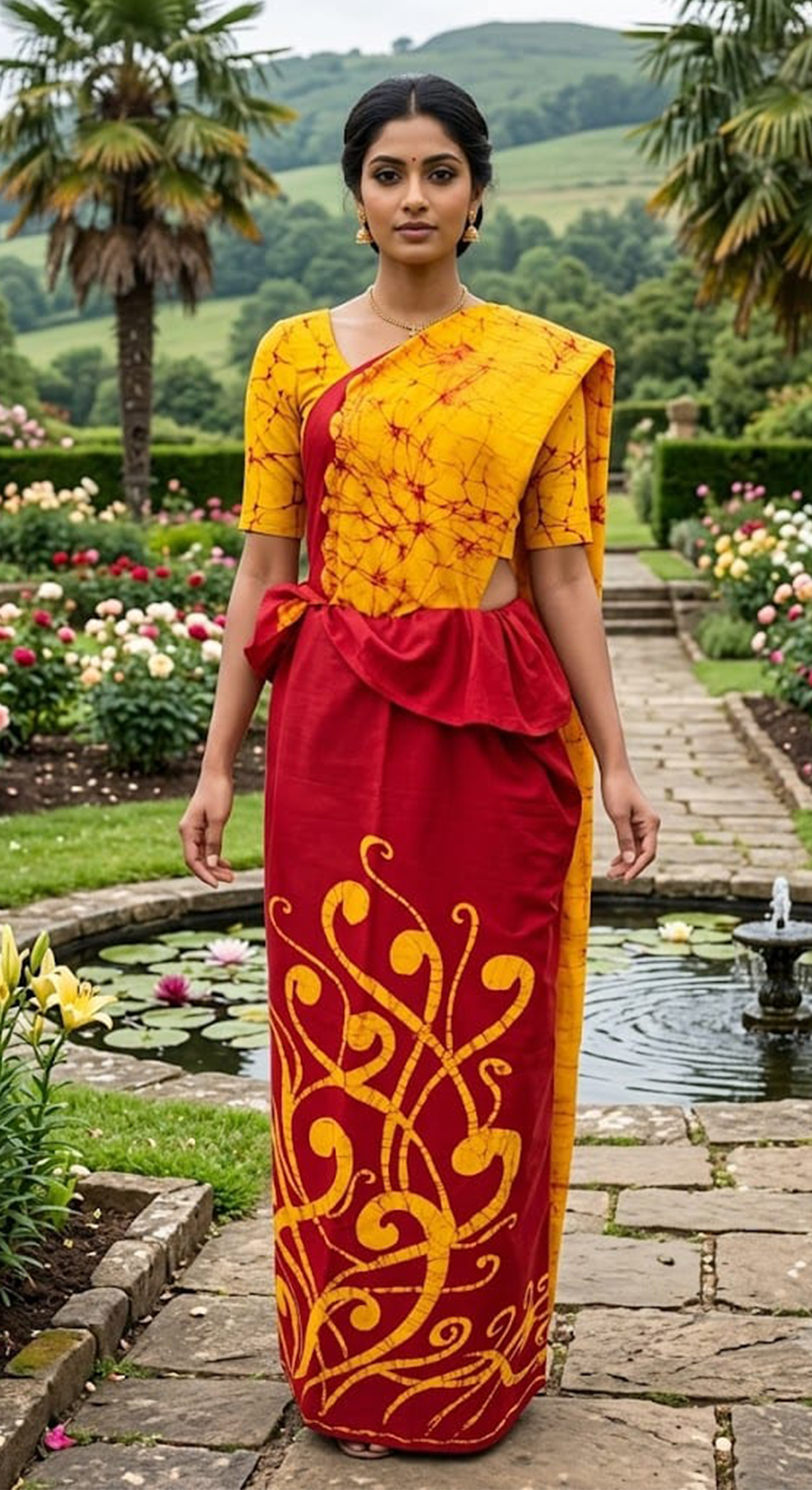 Two Color Saree Yellow & Red